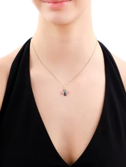 Złota zawieszka z cyrkoniami - pszczółka