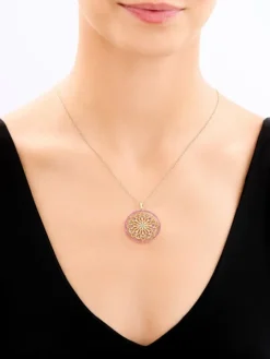 Złota zawieszka z cyrkoniami - rozeta