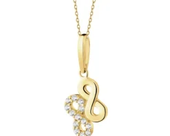 Złota zawieszka z cyrkoniami - nieskończoności