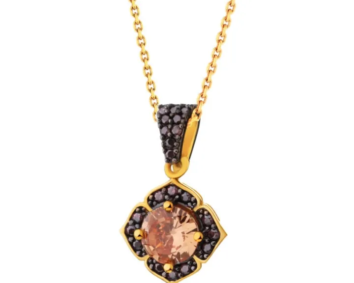 Złota zawieszka z cyrkoniami