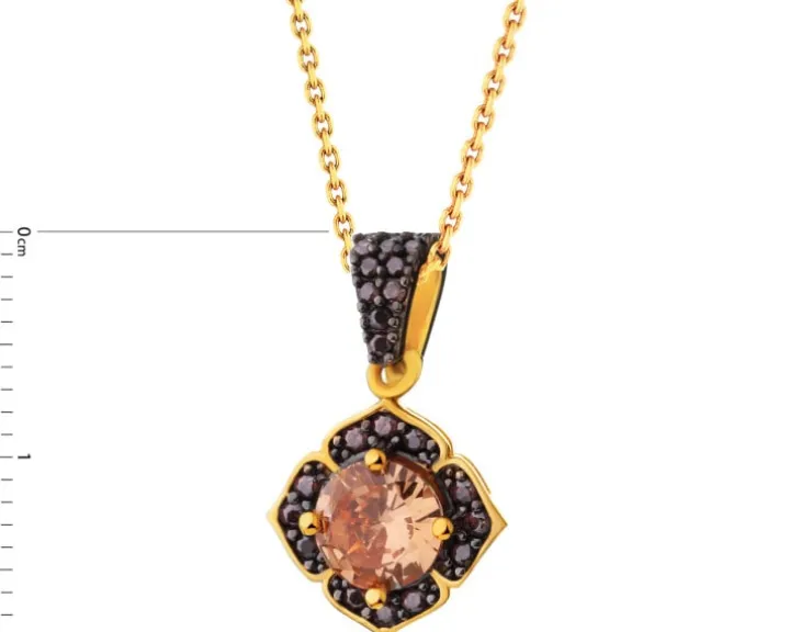 Złota zawieszka z cyrkoniami