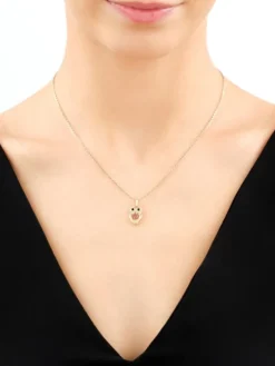 Złota zawieszka z cyrkoniami - sowa