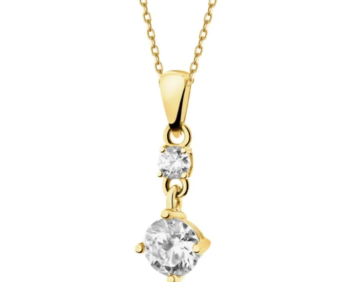 Złota zawieszka z cyrkoniami