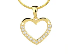 Złota zawieszka z cyrkoniami - serce