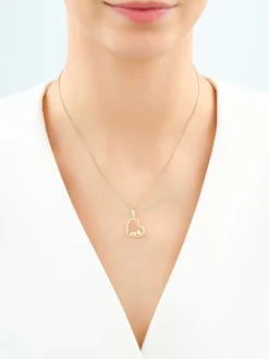 Złota zawieszka z cyrkoniami - serca