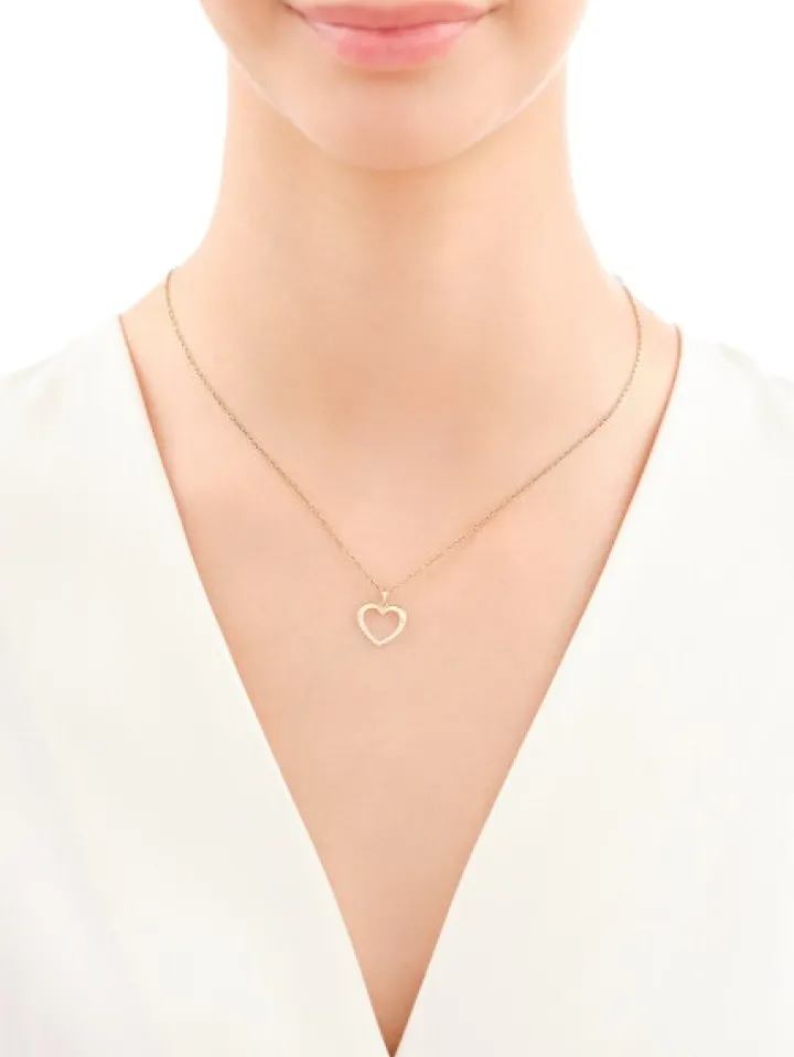 Złota zawieszka z cyrkoniami - serce