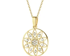 Złota zawieszka z cyrkoniami - rozeta