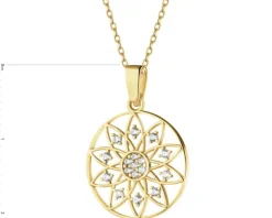 Złota zawieszka z cyrkoniami - rozeta