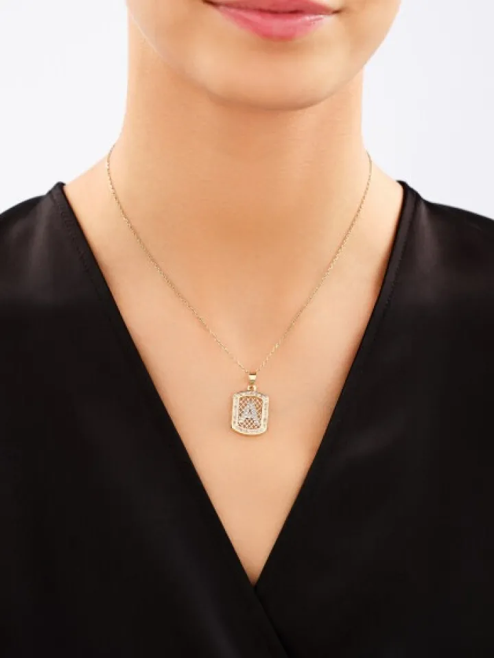 Złota zawieszka z cyrkoniami - litera A