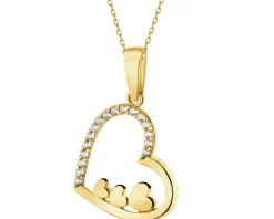 Złota zawieszka z cyrkoniami - serca