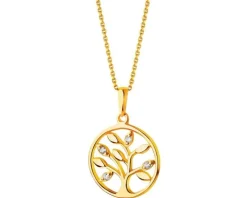 Złota zawieszka z cyrkoniami - drzewko