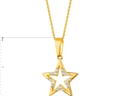 Złota zawieszka z cyrkoniami - gwiazda