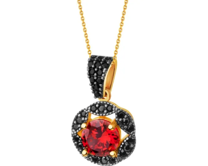 Złota zawieszka z cyrkoniami