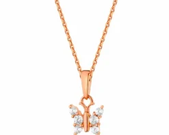 Złota zawieszka z cyrkoniami - motyl