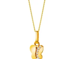 Złota zawieszka z cyrkoniami - motyl