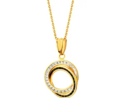 Złota zawieszka z cyrkoniami