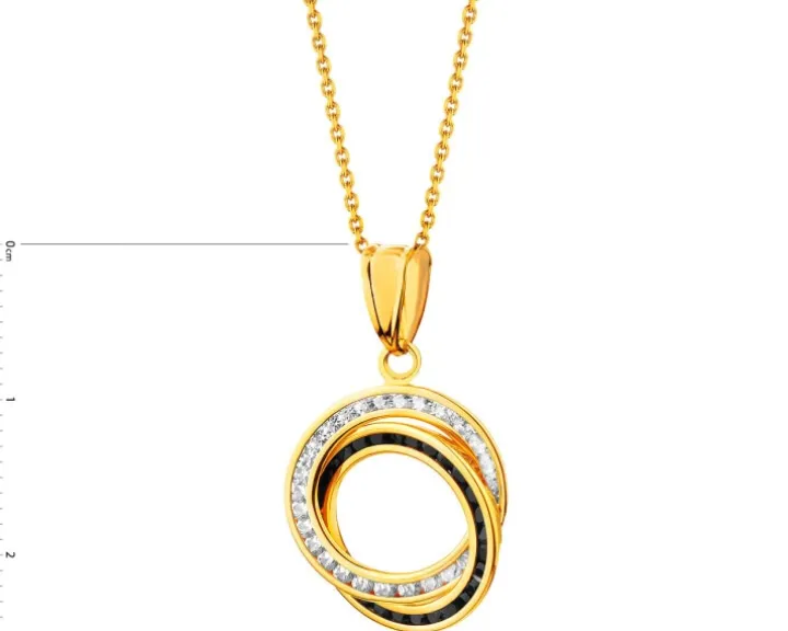 Złota zawieszka z cyrkoniami