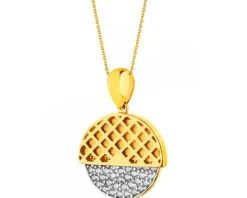 Złota zawieszka z cyrkoniami