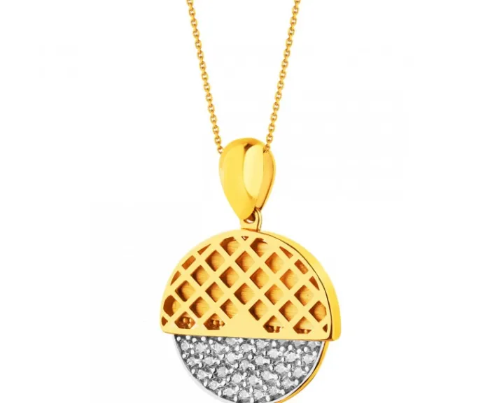 Złota zawieszka z cyrkoniami