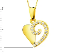 Złota zawieszka z cyrkoniami - serce