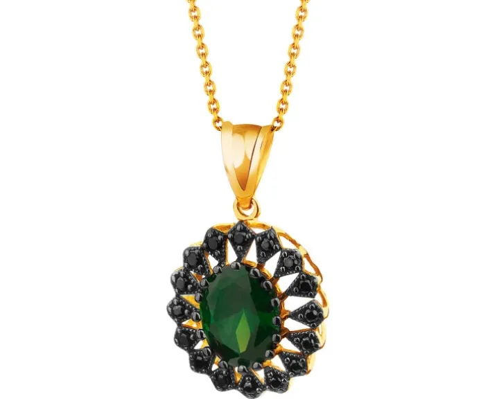 Złota zawieszka z cyrkoniami