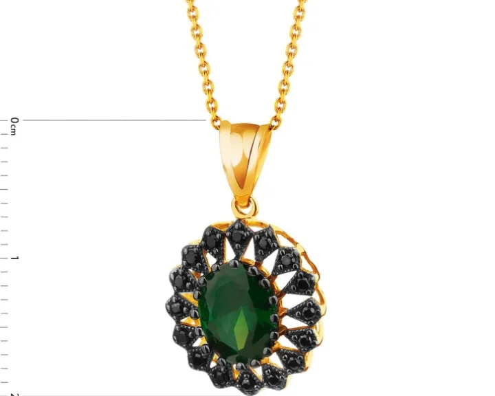 Złota zawieszka z cyrkoniami