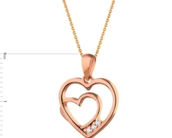 Złota zawieszka z cyrkoniami - serca