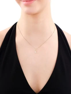 Złota zawieszka z cyrkoniami - Księżyc