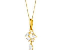 Złota zawieszka z cyrkoniami
