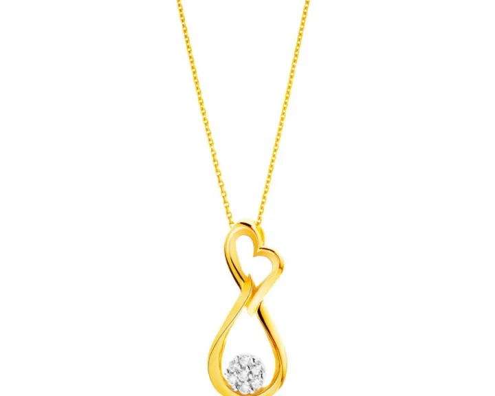 Złota zawieszka z cyrkoniami