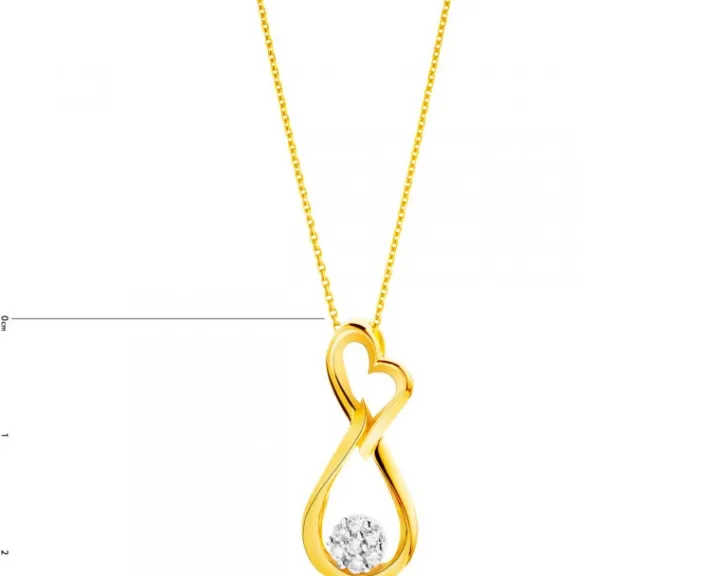 Złota zawieszka z cyrkoniami