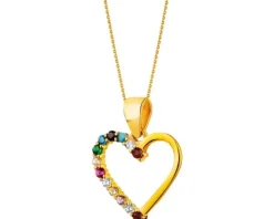 Złota zawieszka z cyrkoniami - serce