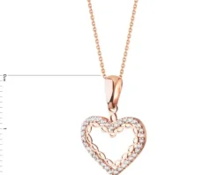Złota zawieszka z cyrkoniami - serce