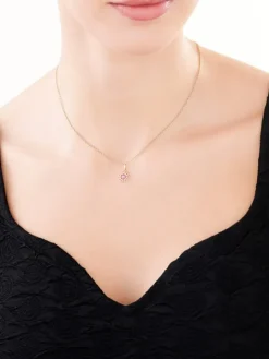 Złota zawieszka z cyrkoniami - kwiat