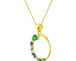 Złota zawieszka z cyrkoniami