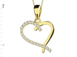 Złota zawieszka z cyrkoniami - serce