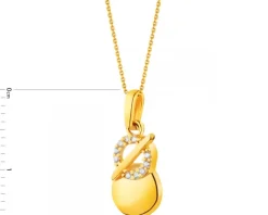 Złota zawieszka z cyrkoniami