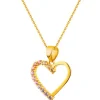 Złota zawieszka z cyrkoniami - serce
