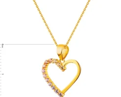 Złota zawieszka z cyrkoniami - serce
