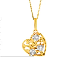 Złota zawieszka z cyrkoniami - serca