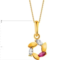 Złota zawieszka z cyrkoniami