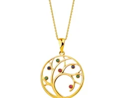 Złota zawieszka z cyrkoniami - drzewko