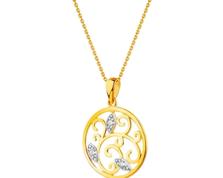 Złota zawieszka z cyrkoniami