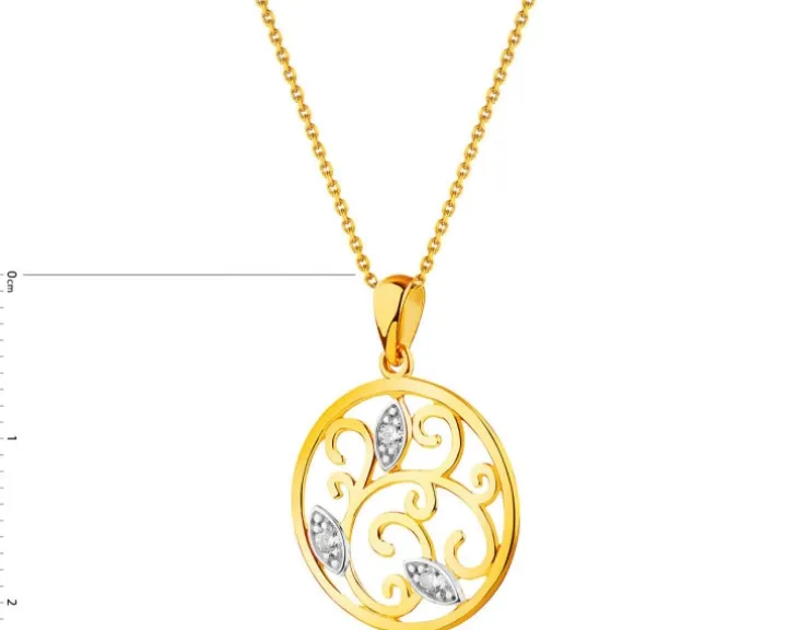 Złota zawieszka z cyrkoniami