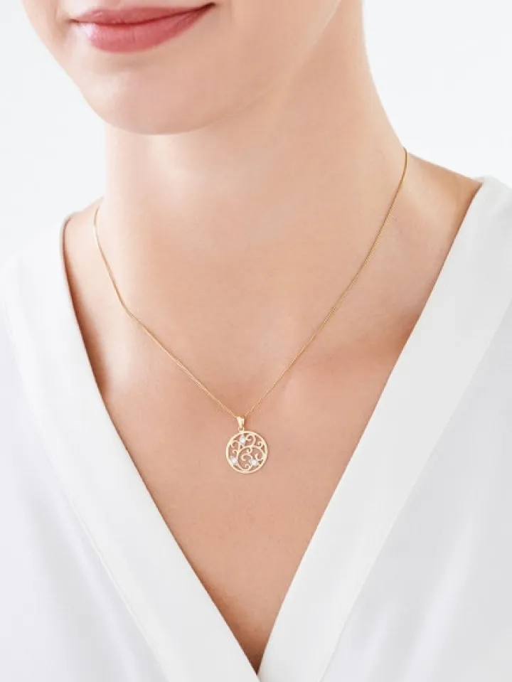 Złota zawieszka z cyrkoniami