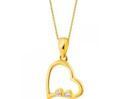 Złota zawieszka z cyrkoniami - serce