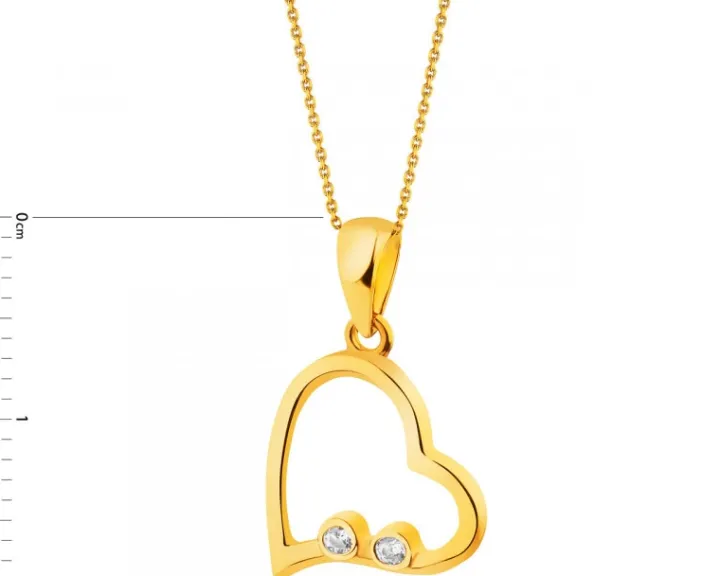 Złota zawieszka z cyrkoniami - serce