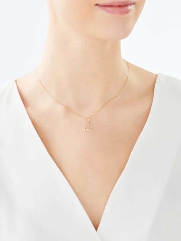 Złota zawieszka z cyrkoniami - serce