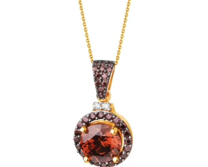 Złota zawieszka z cyrkoniami