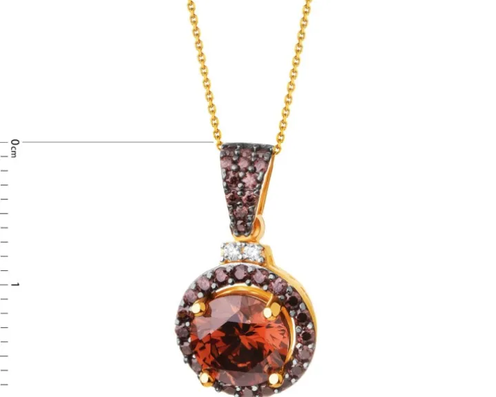 Złota zawieszka z cyrkoniami